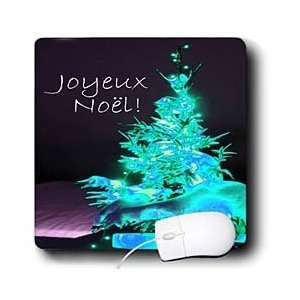   Tree Joyeux Noel in Ice Blue with White Text   Mouse Pads Electronics
