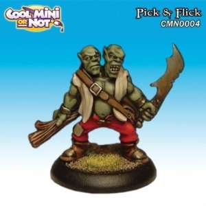   Fantasy Miniatures Pick & Flick, The Two headed Orc Toys & Games