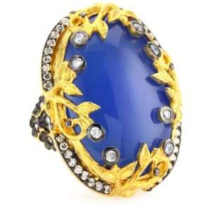  Azaara Hot Rocks Blue Onyx Statement Ring, Size 8 