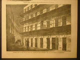 Lincoln Assassination Conspirator Prison Engraving 1865  