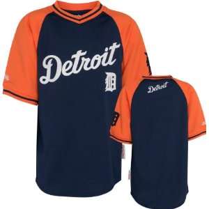 Detroit Tigers Youth Navy/Orange Stitches V Neck Jersey  