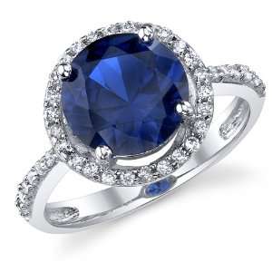   Blue Sapphire Cubic Zirconia Sterling Silver Ring Engagement Band Size