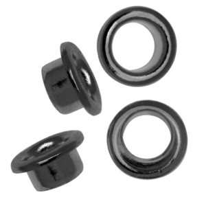  Gun Metal Plated Round Grommets   Fits 5.5mm Bead Holes 