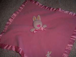 Tykes Cuddly Bunny Pink Security Blanket Plush Lovey Baby Girl Blankie 