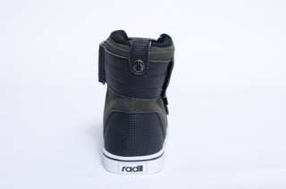 NEW MENS RADII 420 ARMY GREEN BLACK VELCRO HIGH TOP SNEAKERS SHOES 