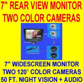 TWO CAMERA 7 COLOR REAR VIEW BACKUP SYSTEM TRUCK RV 2  