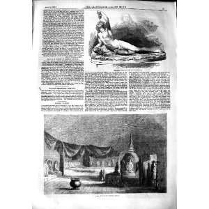  1851 STATUE BACCHUS GREAT TEMPLE DAMBOOL CEYLON INDIA 