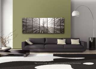   Abstract Hand Crafted Silver Metal Wall Art Office Decor Vortex 2 XL