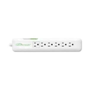  Surge Protector, 6 Outlet, 1080 Joule, 6 Cord, White