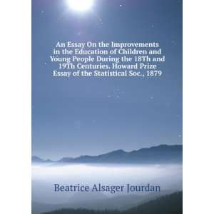   Essay of the Statistical Soc., 1879 Beatrice Alsager Jourdan Books