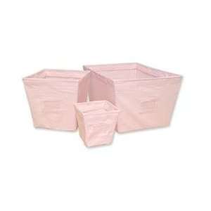  Pink and Sage Patchwork   Medium Fabric Storage Bin: Baby