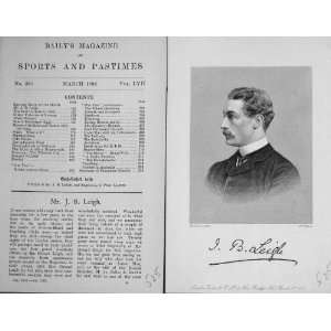  Mr J.B Leigh Sportsman Antique Portrait 1892 BailyS