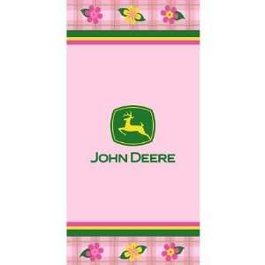  John Deere Plaid and Flowers Pink Beach Towel: Home 