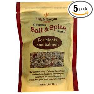   Salt and Spice Blend for Meats & Salmon, 3.5 Ounce Bag (Pack of 5