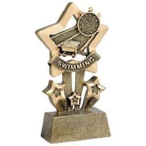  Swimming Trophies   4 1/2 inches Resin Star Swimming Award 