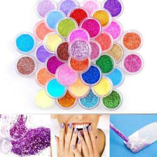 45 Color Glitter Acrylic Powder Dust For Nail Tips z008  
