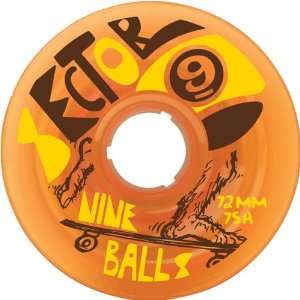 Sector 9 Nine Ball Formula 72mm 75a Skateboard Wheels w 