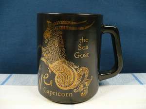   Capricorn Zodiac Coffee Mug Black Federal Glass Astrology Astrological