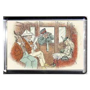 Clear Acrylic Fridge Magnet Alice in Wonderland Tenniel Colour In The 