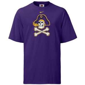  East Carolina Pirates Nike Purple Classic Logo Tee: Sports 