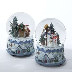   Snowman and Santa Claus Musical Christmas Water Globes: Home & Kitchen