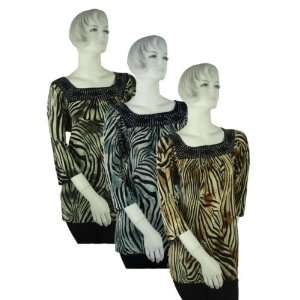  Womens Plus Size Zebra Print Top Case Pack 12: Everything 