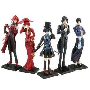  5 Anime Kuroshitsuji Black Butler Characters Figure Set 