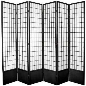   ft. Tall Window Pane Shoji Screen  Black   6_Panel