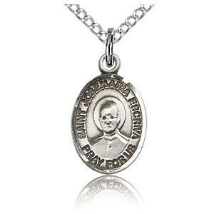   Sterling Silver 1/2in St Josemaria Escriva Charm & 18in Chain Jewelry