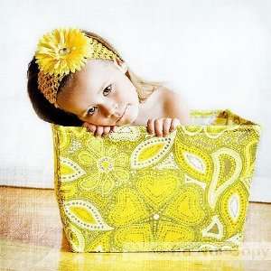 Baby Headband Gold With Yellow Flower