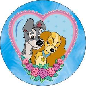  Lady & Tramp Valentine Heart Flowers Lace Love Button 