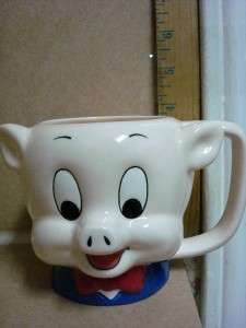 Applause Warner Bros 1989 Oink Porky Pig Drinking Coffe Mug Made In 