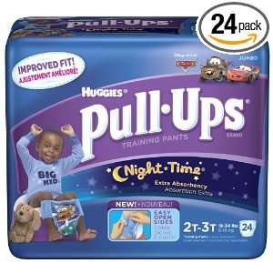  Huggies Pull Ups Training Pants, Night Time, Size 2T 3T 