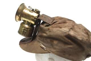 VINTAGE SPRINGHILL NOVA SCOTIA MINING CAP HAT WITH LAMP CARBIDE COAL 