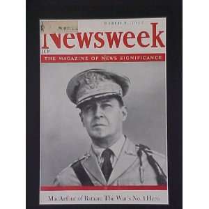  General MacArthur Batan The Wars No. 1 Hero March 9 1942 