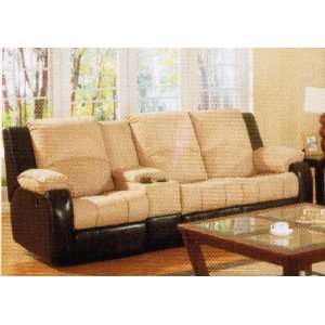  Recliner Sofa Chocolate Brown Bycast Leather: Home 
