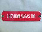 vintage chevron avgas 100 gas pump porcelain sign small gasoline