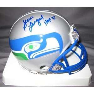  Steve Largent Signed Seahawks Mini Helmet: Sports 
