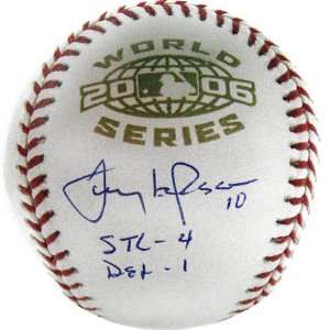 Tony LaRussa 2006 Autographed World Series Baseball with STL 4 DET 1 