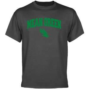  North Texas Mean Green Charcoal Logo Arch T shirt: Sports 