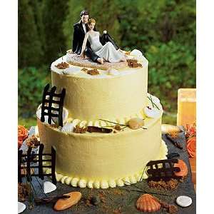  Beach Wedding Cake Topper   Romantic Wedding Couple
