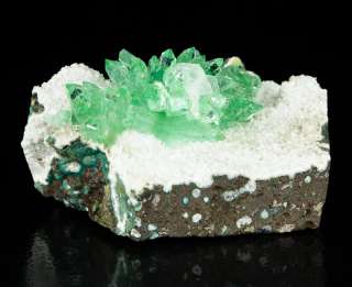 ElectricLimeGreen APOPHYLLITE Gem Pyramid Crystals +Stilbite 