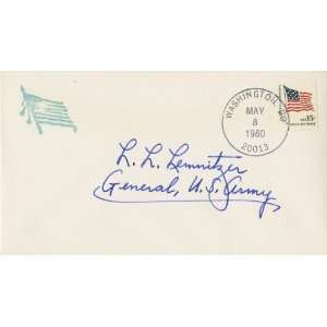  Lyman Lemnitzer U.S.WWII General Autographed Cover 