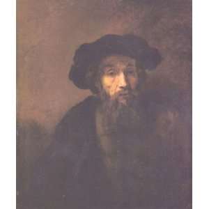  Oil Painting Bearded Man with a Beret Rembrandt van Rijn 