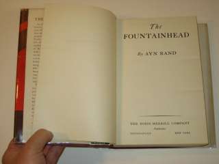 Ayn Rand THE FOUNTAINHEAD Bobbs Merrill 1943  