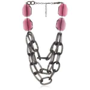  Leslie Danzis Purple Quartz Mesh Link Necklace: Jewelry