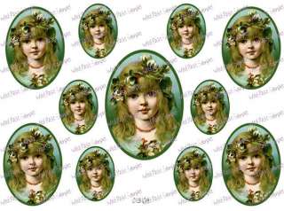 BeauTiFuL BroWn EYeD GirL CaMeoS ShaBby DeCALs  
