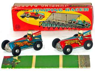 1957 MARUSAN JUMPING RACER CAR SET MADE IN JAPAN  