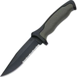  Short Nighthawk, OD Handle, Blk Blade, ComboEdge, Nylon Sh 