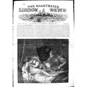  1850 SCENE MURDER BED TWO PRINCES TOWER HILDEBRANDT